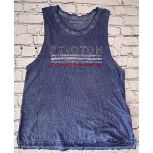 PELOTON‎ Womens Blue Tank Top Size Large ~ EUC